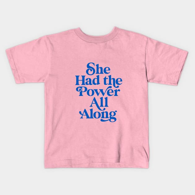 She Had The Power All Along in Peach Pink and Blue Kids T-Shirt by MotivatedType